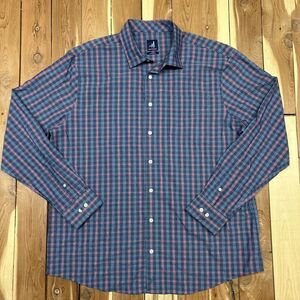 Johnnie-O Shirt Mens XL Blue Pink Plaid Button Down Long Sleeve Prep-Formance